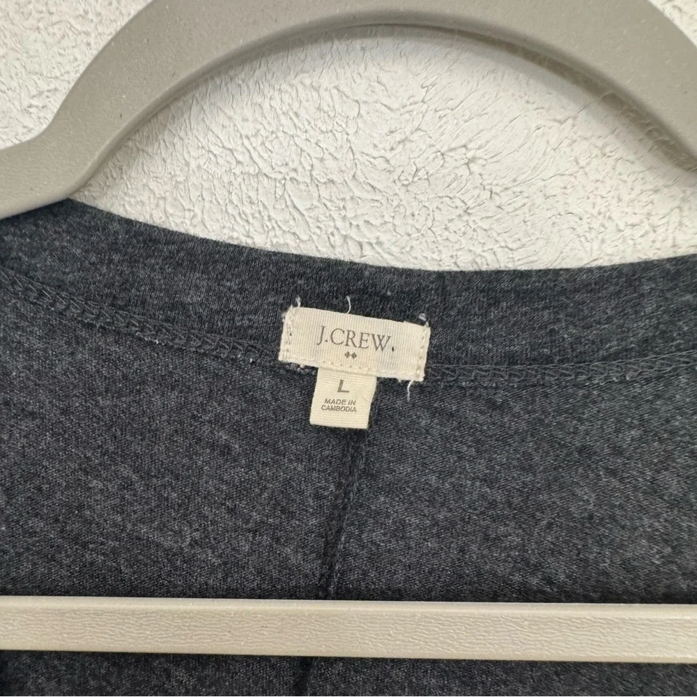 J. Crew Open Front Charcoal Grey Cardigan Size Large